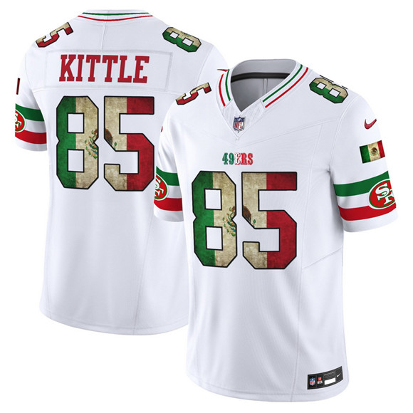 Men's San Francisco 49ers #85 George Kittle White 2025 F.U.S.E. Mexico Vapor Limited Stitched Football Jersey