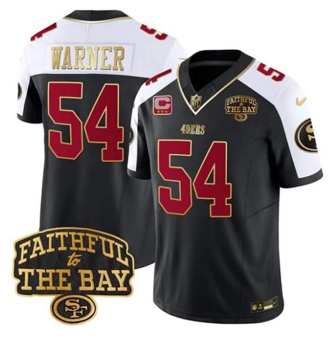 Men's San Francisco 49ers #54 Fred Warner Black Alternate 2025 F.U.S.E. 3-Star C With Faithful To The Bay Patch Limited V8 Stitched Football Jersey