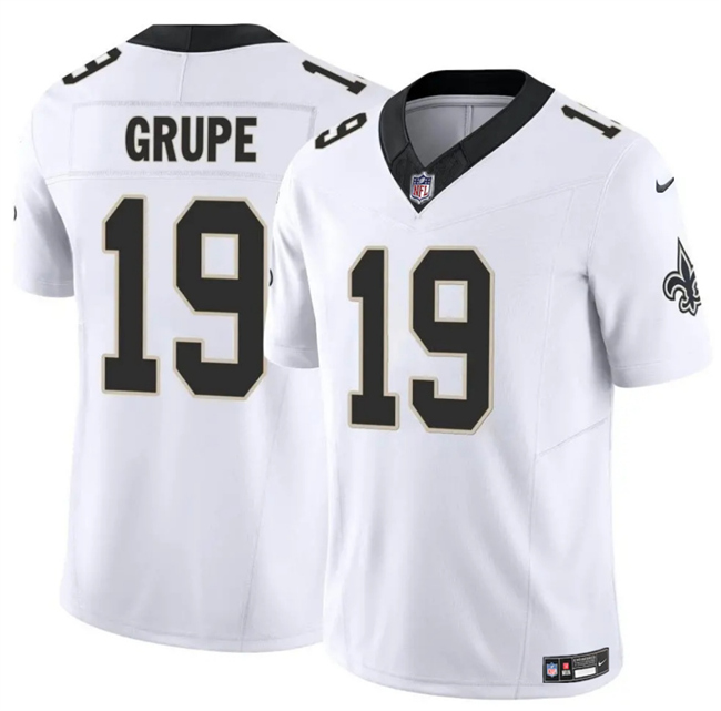 Men's New Orleans Saints #19 Blake Grupe White 2025 F.U.S.E Vapor Limited Stitched Football Jersey