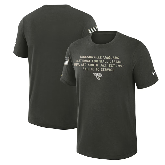 Men's Jacksonville Jaguars Dark Green 2025 Salute To Service Sideline Slub Dri-FIT T-Shirt