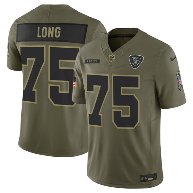 Men's Las Vegas Raiders #75 Howie Long Olive 2025 F.U.S.E. Salute To Service Limited Stitched Football Jersey