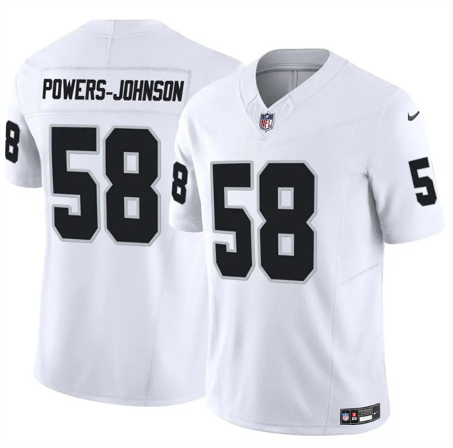 Men's Las Vegas Raiders #58 Jackson Powers-Johnson White 2025 F.U.S.E. Vapor Untouchable Limited Stitched Football Jersey
