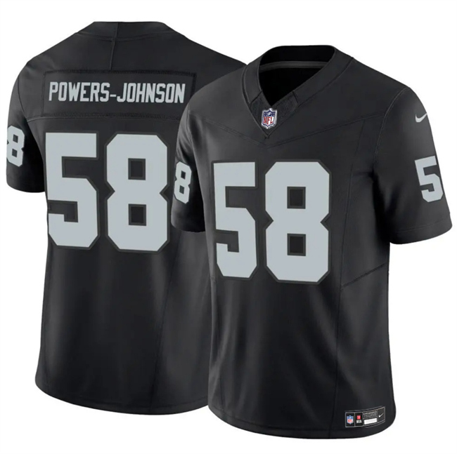 Men's Las Vegas Raiders #58 Jackson Powers-Johnson Black 2025 F.U.S.E. Vapor Untouchable Limited Stitched Football Jersey