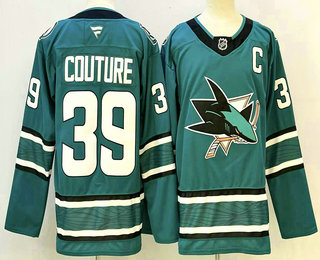 Men's San Jose Sharks #39 Logan Couture Teal Authentic Jersey