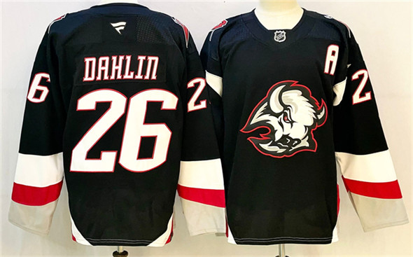 Men's Buffalo Sabres #26 Rasmus Dahlin Black 2024-25 Alternate With A Patch Stitched Jersey