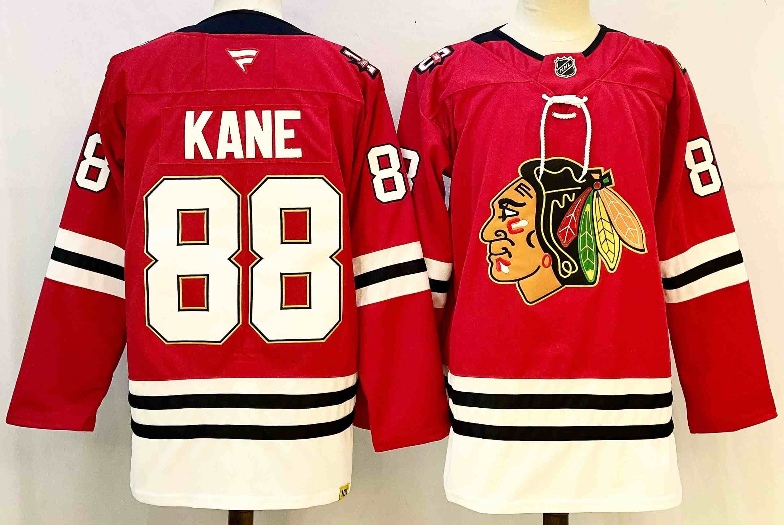 Men's Chicago Blackhawks #88 Patrick Kane Red Stitched Hockey Jersey
