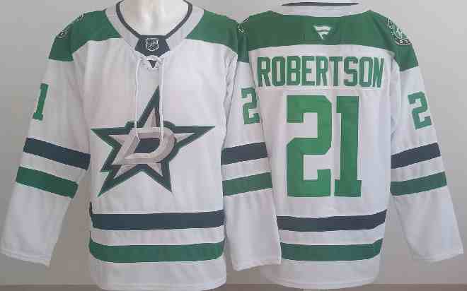 Men's Dallas Stars #21 Jason Robertson White Reverse Retro Stitched Jersey