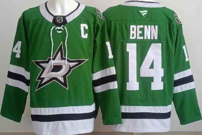 Men's Dallas Stars #14 Jamie Benn Green Reverse Retro Stitched Jersey