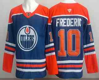 Men's Edmonton Oilers #18 Zach Hyman Blue Authentic Jersey