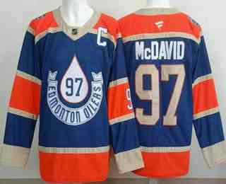 Men's Edmonton Oilers #97 Connor McDavid Blue Heritage Classic Authentic Jersey