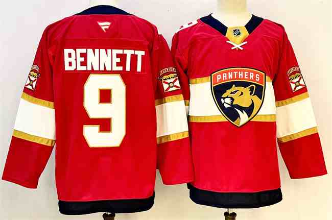 Men's Florida Panthers #9 Sam Bennett Red 2024-25 Home Stitched Hockey Jersey