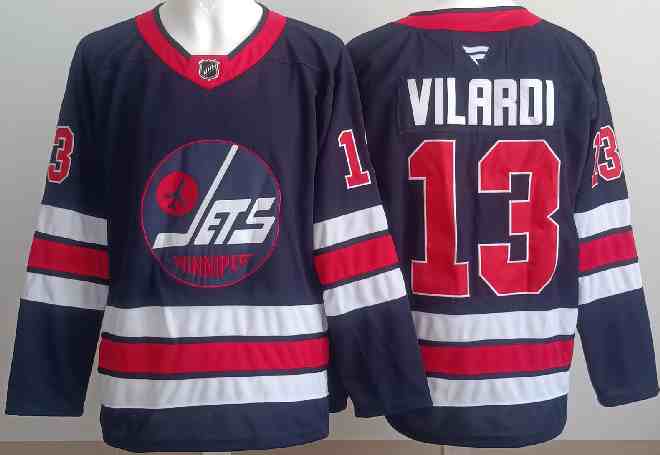 Men's Winnipeg Jets #13  Gabriel Vilardi Navy 2024-25 Alternate Stitched Hockey Jersey