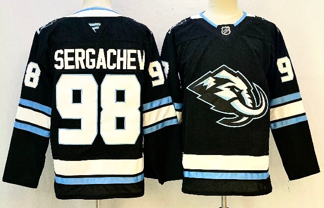 Men's Utah Mammoth #98 Mikhail Sergachev Navy 2025 Stitched Jersey