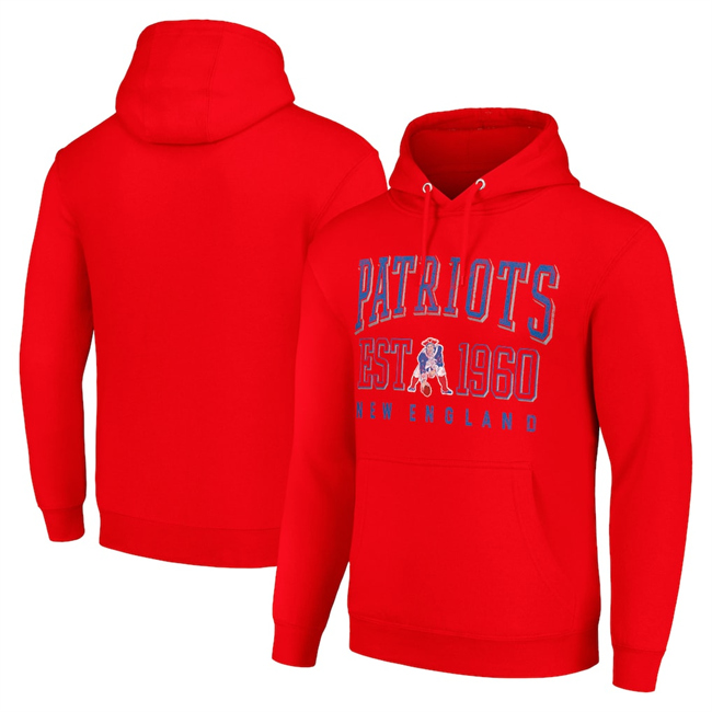 Men's New England Patriots Red Pullover Hoodie