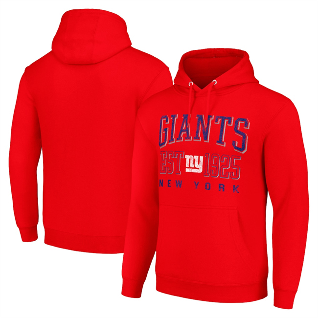 Men's New York Giants Red Throwback Logo Pullover Hoodie