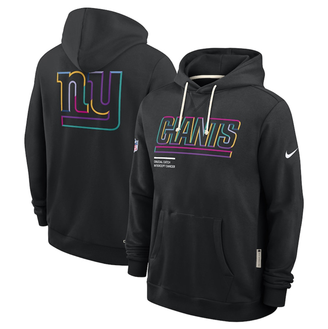 Men's New York Giants Black 2025 Crucial Catch Club Pullover Hoodie