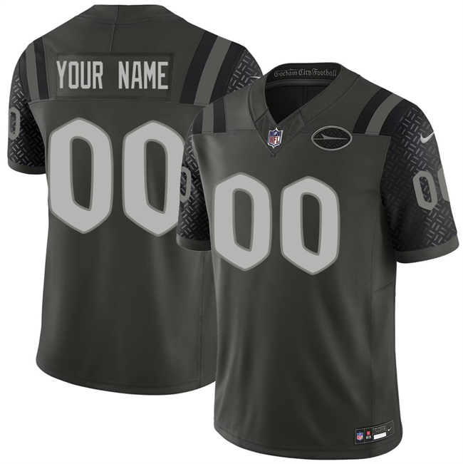 Men's New York Jets Active Player Custom Black 2025 F.U.S.E. “Rivalries” Vapor Limited Stitched Football Jersey
