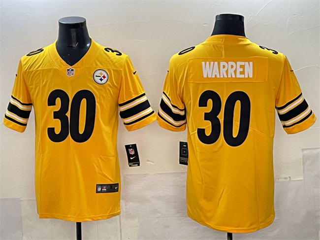 Men's Pittsburgh Steelers #30 Jaylen Warren Gold Vapor Untouchable Limited Stitched Jersey