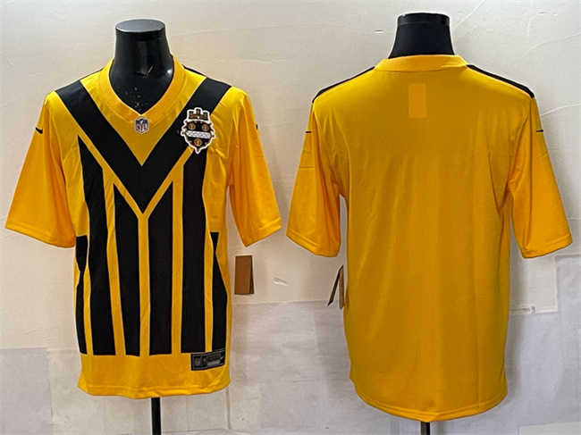 Men's Pittsburgh Steelers Blank Gold 1933 Throwback Alternate Stitched Football Jersey