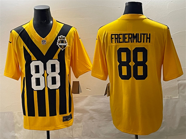 Men's Pittsburgh Steelers #88 Pat Freiermuth Gold 1933 Throwback Alternate Stitched Football Jersey