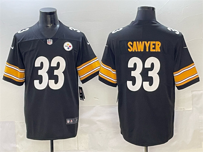 Men's Pittsburgh Steelers #33 Jack Sawyer Black 2025 Vapor Limited Stitched Football Jersey