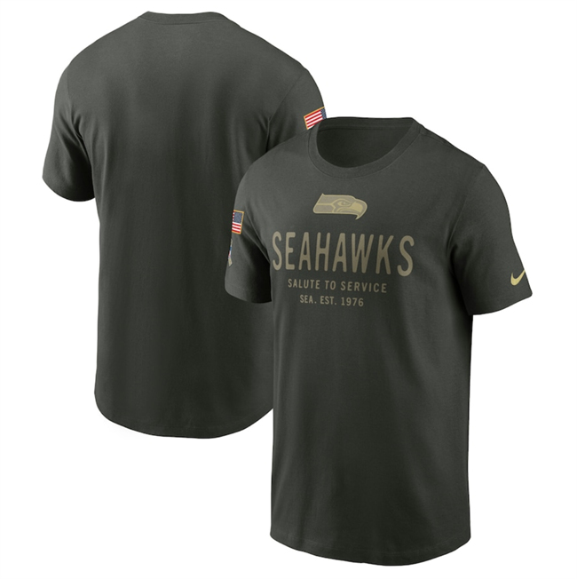 Men's Seattle Seahawks Forest Green 2025 Salute To Service Sideline Primary Edge Dri-FIT T-Shirt