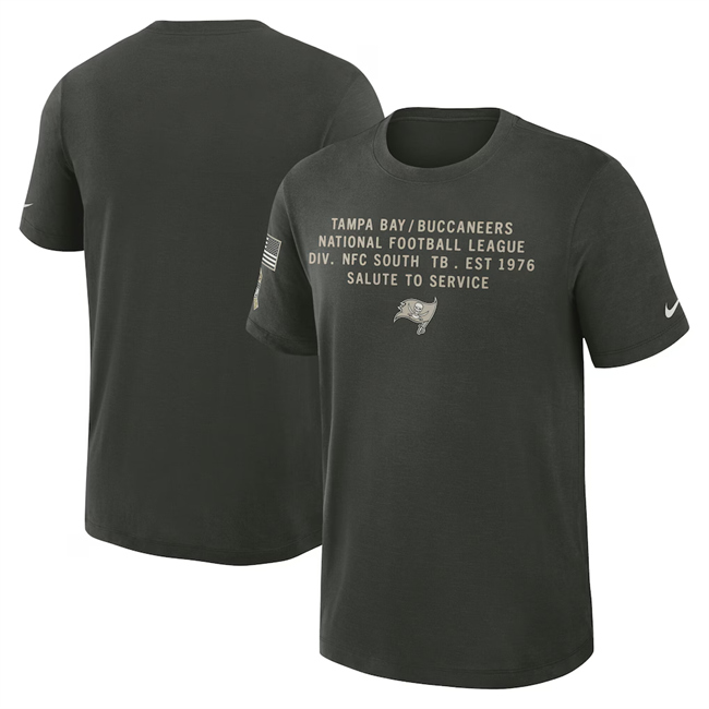 Men's Tampa Bay Buccaneers Dark Green 2025 Salute To Service Sideline Slub Dri-FIT T-Shirt