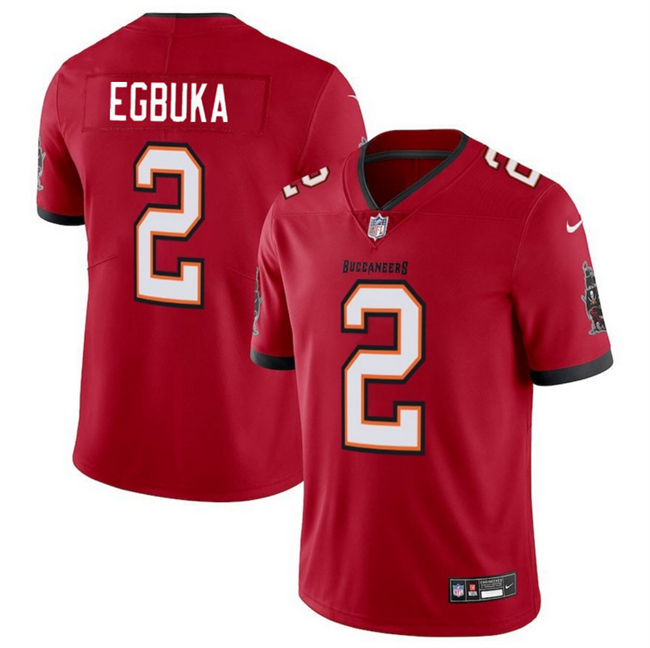 Men's Tampa Bay Buccaneers #2 Emeka Egbuka Red 2025 Draft Vapor Limited Stitched Jersey