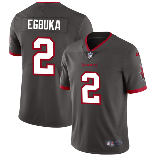 Men's Tampa Bay Buccaneers #2 Emeka Egbuka New Grey 2025 Draft Vapor Untouchable Limited Stitched NFL Jersey