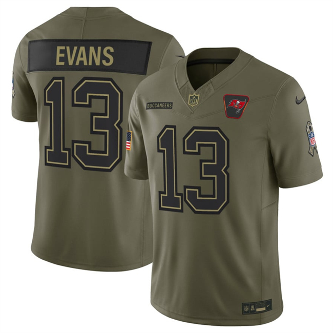 Men's Tampa Bay Buccaneers #13 Mike Evans Olive 2025 F.U.S.E. Salute To Service Limited Stitched Football Jersey