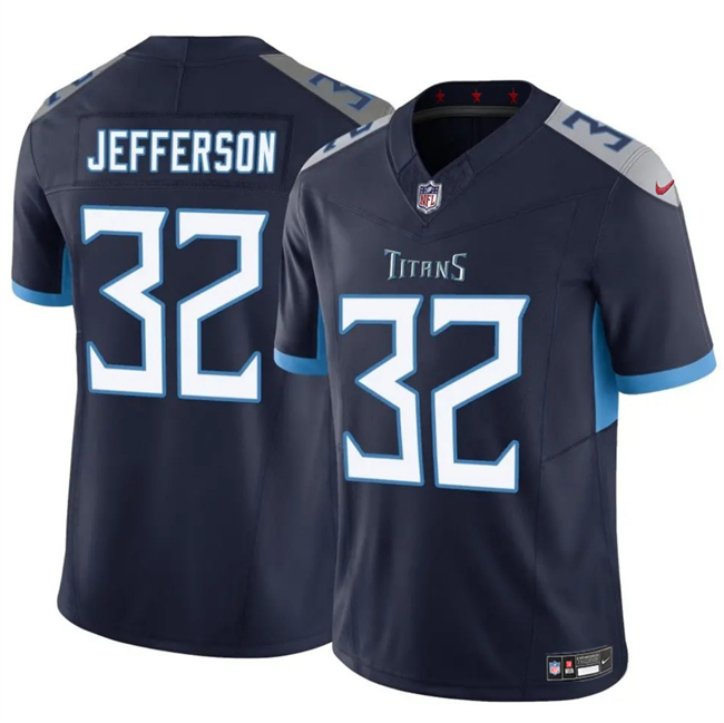 Men's Tennessee Titans #32 Jermar Jefferson Navy 2025 F.U.S.E. Vapor Limited Stitched Football Jersey