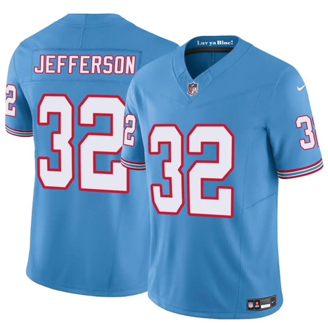 Men's Tennessee Titans #32 Jermar Jefferson Blue 2025 F.U.S.E. Throwback Vapor Limited Stitched Football Jersey