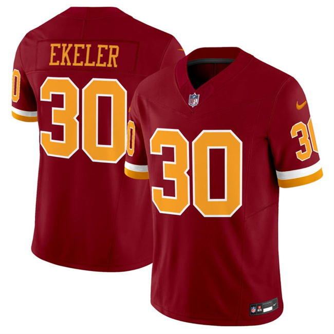 Men's Washington Commanders #30 Austin Ekeler Burgundy 2025 F.U.S.E. Throwback Limited Stitched Football Jersey