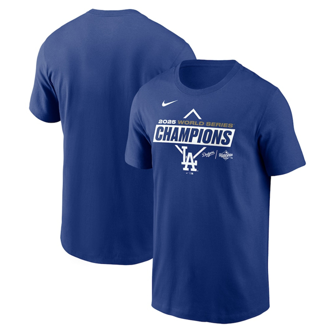 Men's Los Angeles Dodgers Royal 2025 World Series Champions Team Logo T-Shirt