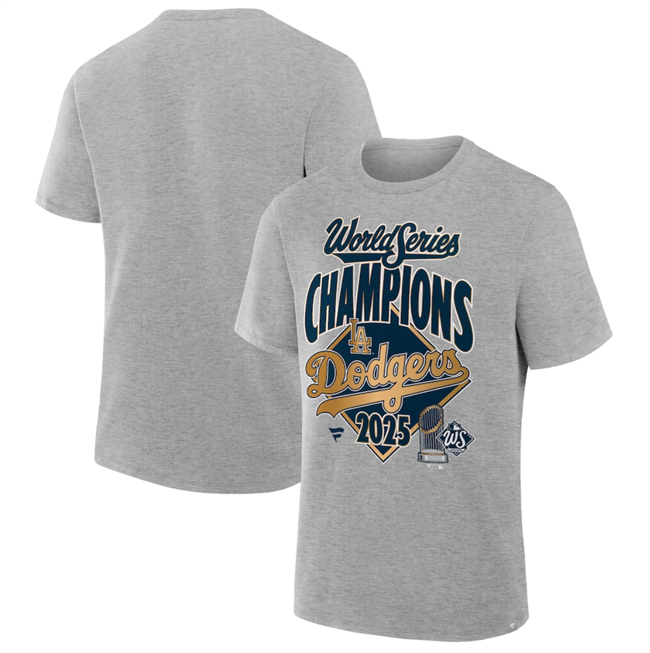 Men's Los Angeles Dodgers Grey 2025 World Series Champions Locker Room  T-Shirt