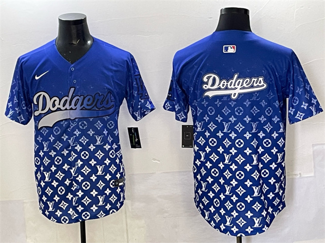Men's Los Angeles Dodgers Team Big Logo Blue Limited Stitched Baseball  Jersey