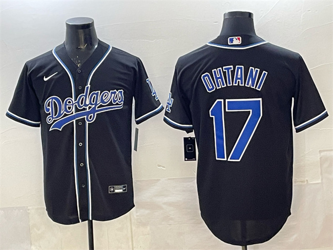 Men's Los Angeles Dodgers #17 Shohei Ohtani Black Fashion Cool Base Stitched Baseball Jersey