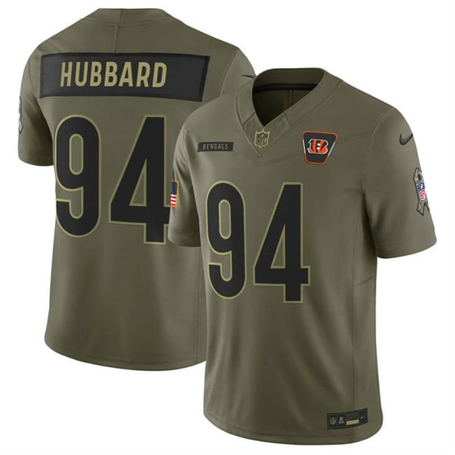 Men's Cincinnati Bengals #94 Sam Hubbard Olive 2025 F.U.S.E. Salute To Service Limited Stitched Football Jersey