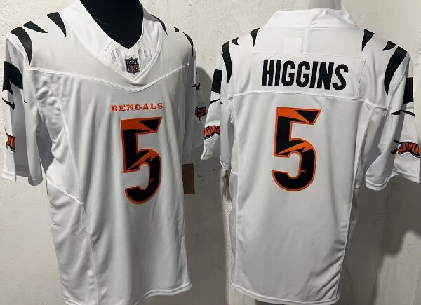 Men's Cincinnati Bengals #5 Tee Higgins White Limited F.U.S.E. Special Vapor Untouchable Limited Stitched Football Jersey