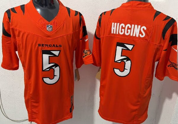 Men's Cincinnati Bengals #5 Tee Higgins Orange Limited F.U.S.E. Special Vapor Untouchable Limited Stitched Football Jersey