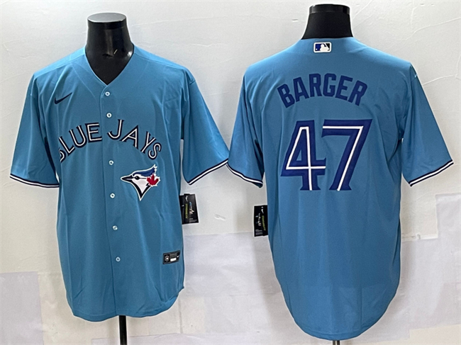 Men's Toronto Blue Jays #47 Addison Barger Blue Cool Base Stitched Baseball Jersey