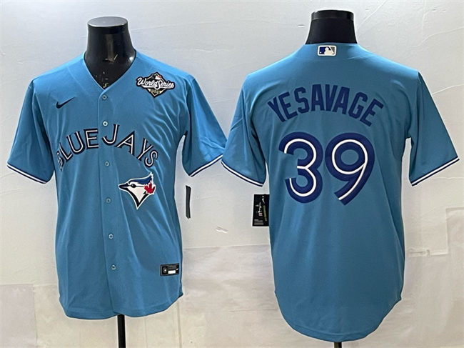Men's Toronto Blue Jays #39 Trey Yesavage Blue 2025 World Series Home Cool Base Stitched Baseball Jersey