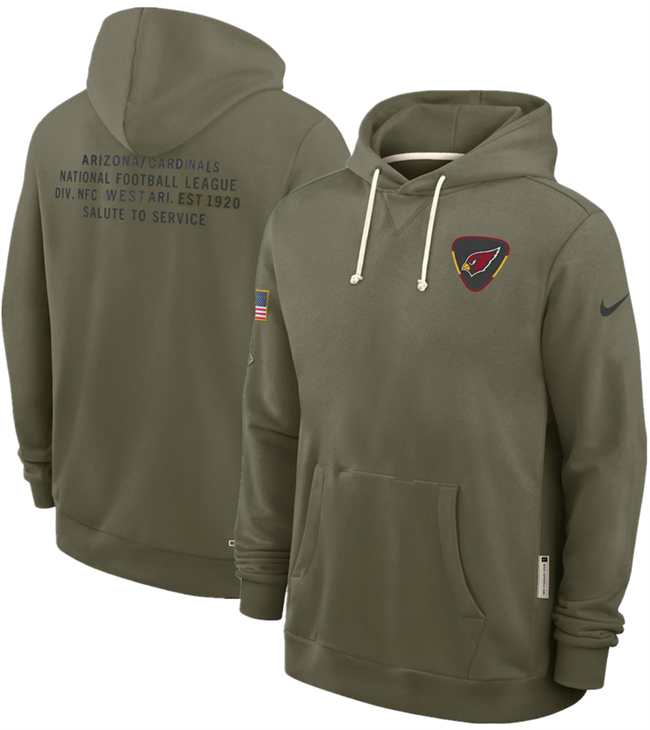 Men's Arizona Cardinals Olive 2025 Salute To Service Pullover Hoodie