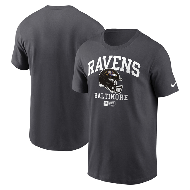 Men's Baltimore Ravens Anthracite Helmet Essential T-Shirt