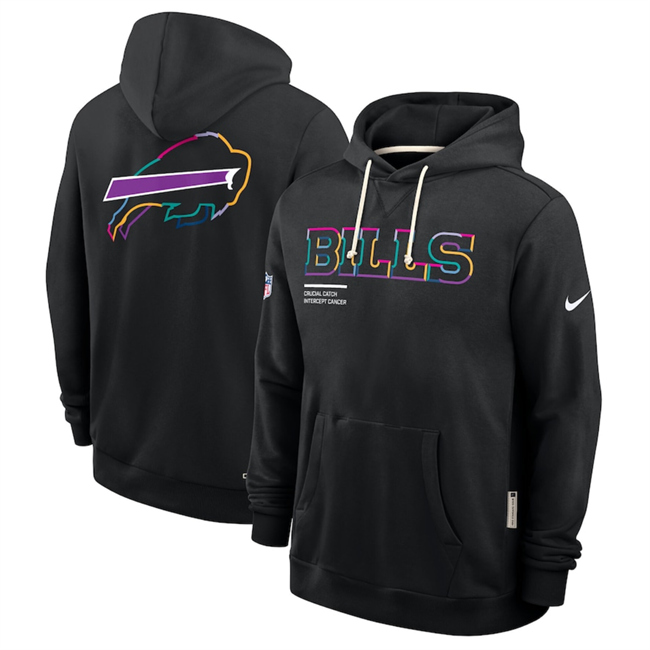 Men's Buffalo Bills Black 2025 Crucial Catch Club Pullover Hoodie