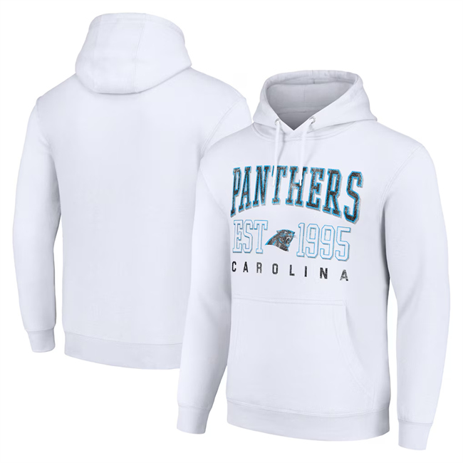 Men's Carolina Panthers White Throwback Logo Pullover Hoodie