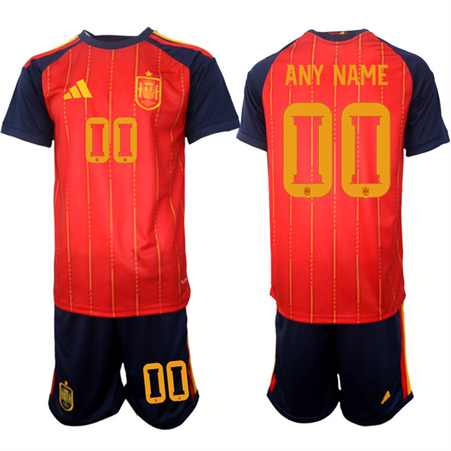 Men's Spain Team Custom 2025-26 Red Home Soccer Jersey Suit