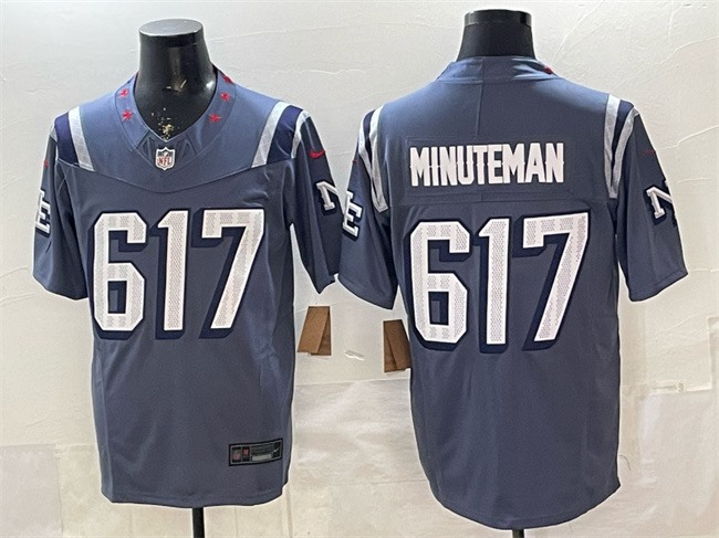 Men's New England Patriots #617 Minuteman 2025 F.U.S.E. “Rivalries” Vapor Limited Stitched Football Jersey