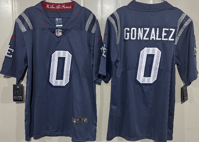 Men's New England Patriots #0 Christian Gonzalez 2025 F.U.S.E. “Rivalries” Vapor Limited Stitched Football Jersey