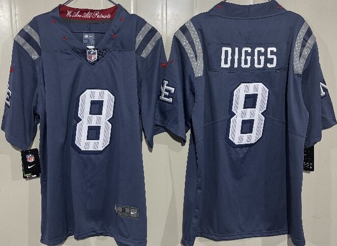 Men's New England Patriots #8 Stefon Diggs 2025 F.U.S.E. “Rivalries” Vapor Limited Stitched Football Jersey